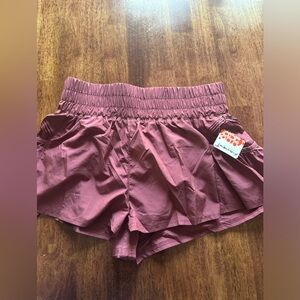 Maroon free people shorts